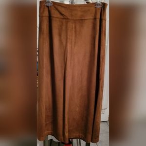 EUC Camel Brown Suade Aline midi skirt